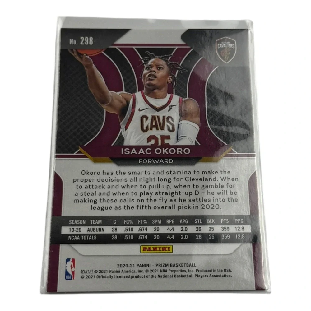 2020-21 Panini Prizm Isaac Okoro Rookie Card RC #298 Cleveland Cavaliers NBA